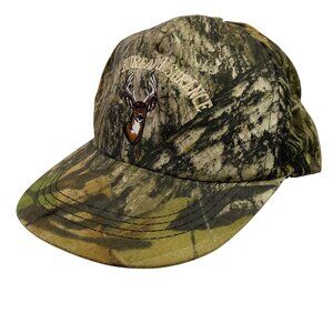 Vintage Farm Bureau Insurance Camo Hat Deer Buck Logo USA SnapBack Trucker Cap